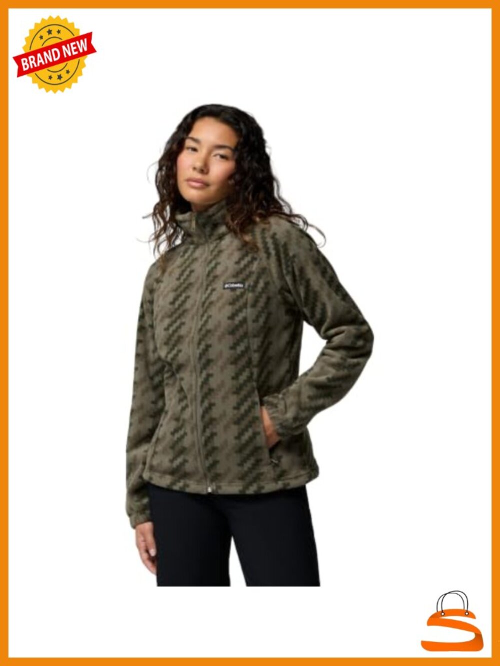 Benton Springs Printed Full Zip Fleece Jacket Long Sleeve
